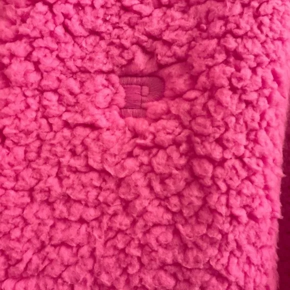 NWT Pink Victoria’s Secret Cozy Bright Pink Fleece Hoodie - Picture 3 of 4